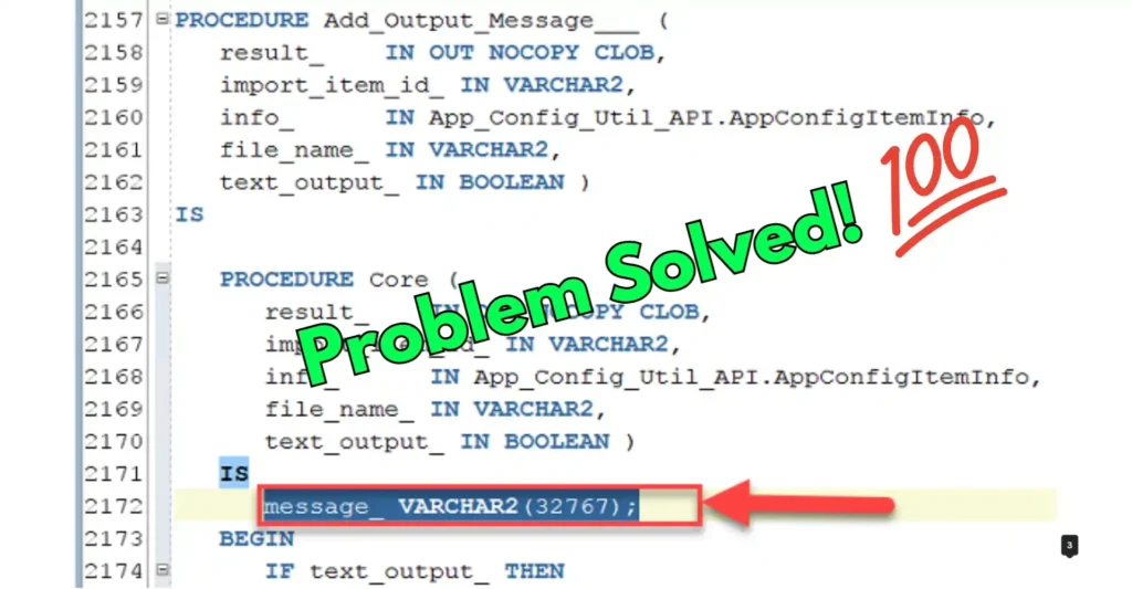 Fixing Ora-06502 PL/SQL Numeric or Value Error: Character String Buffer Too Small