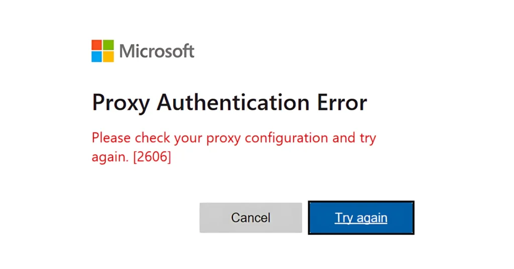 Proxy Authentication Error