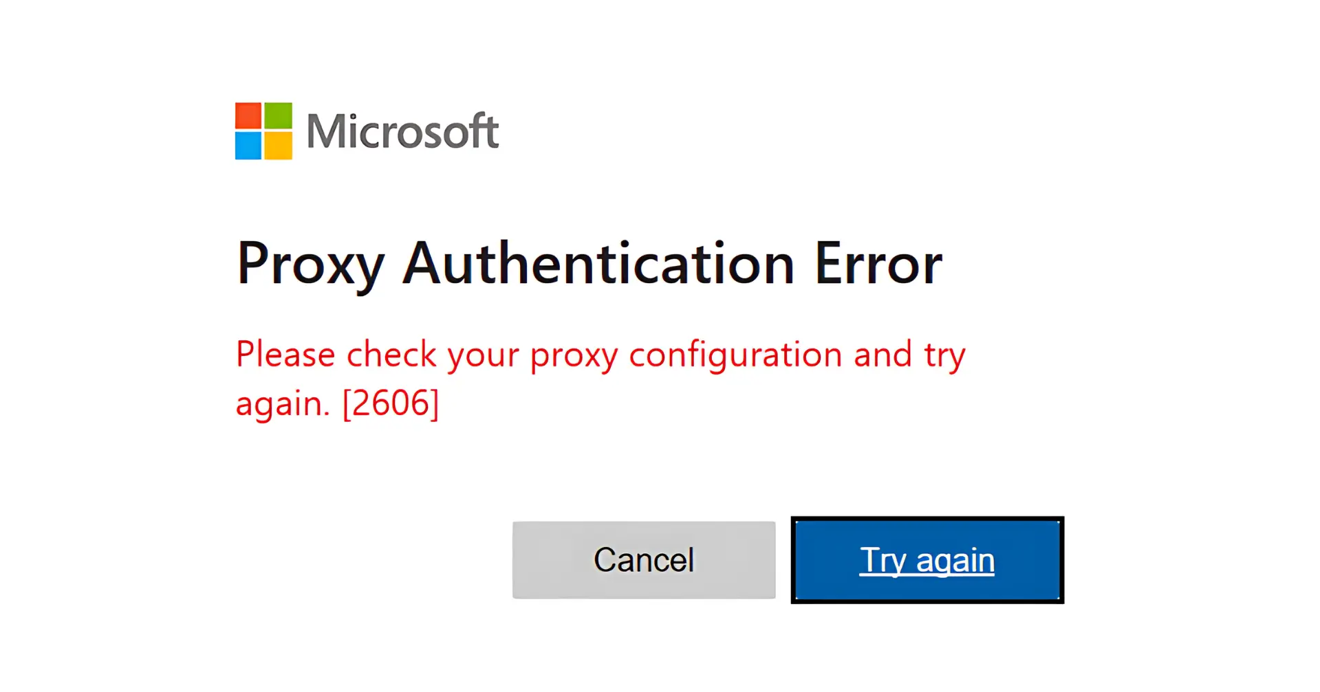 How to Fix Proxy Authentication Error 2606 in OneDrive