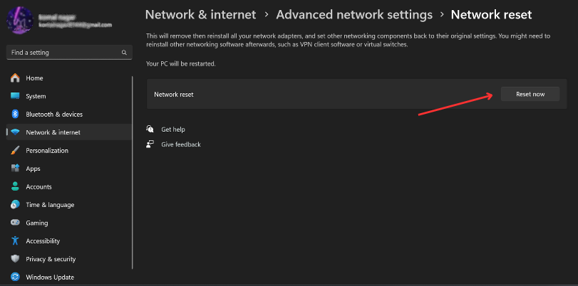 Reset your network settings