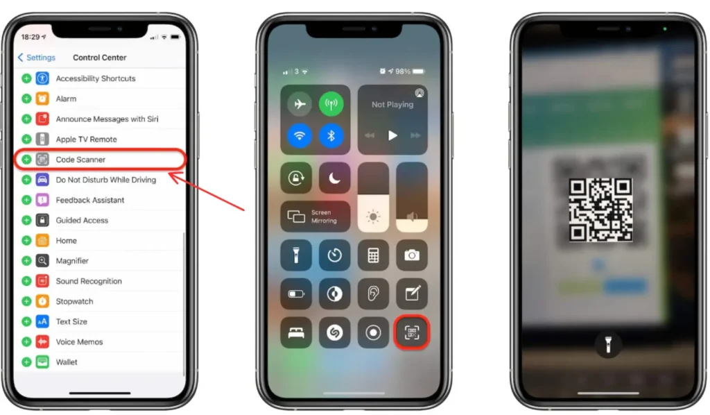 Add Code Scanner to Control Center