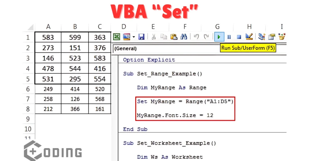 How To Use 'Set' In VBA